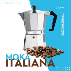 Cafetera Italiana Moka BASTIANI 300 mL – Café Auténtico, Simple y Delicioso