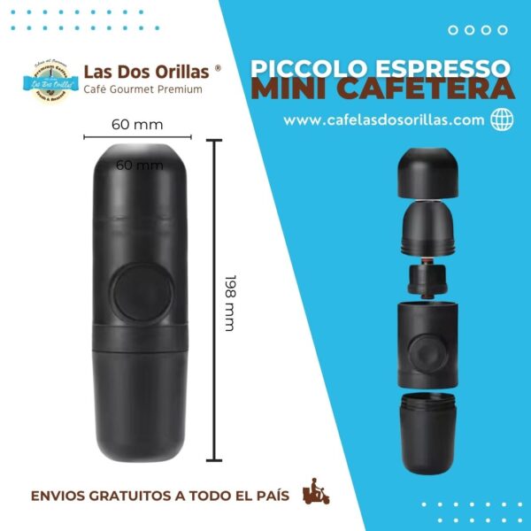 Piccolo Espresso – Mini Cafetera Espresso Portátil 140 ml para Café Intenso en Cualquier Lugar