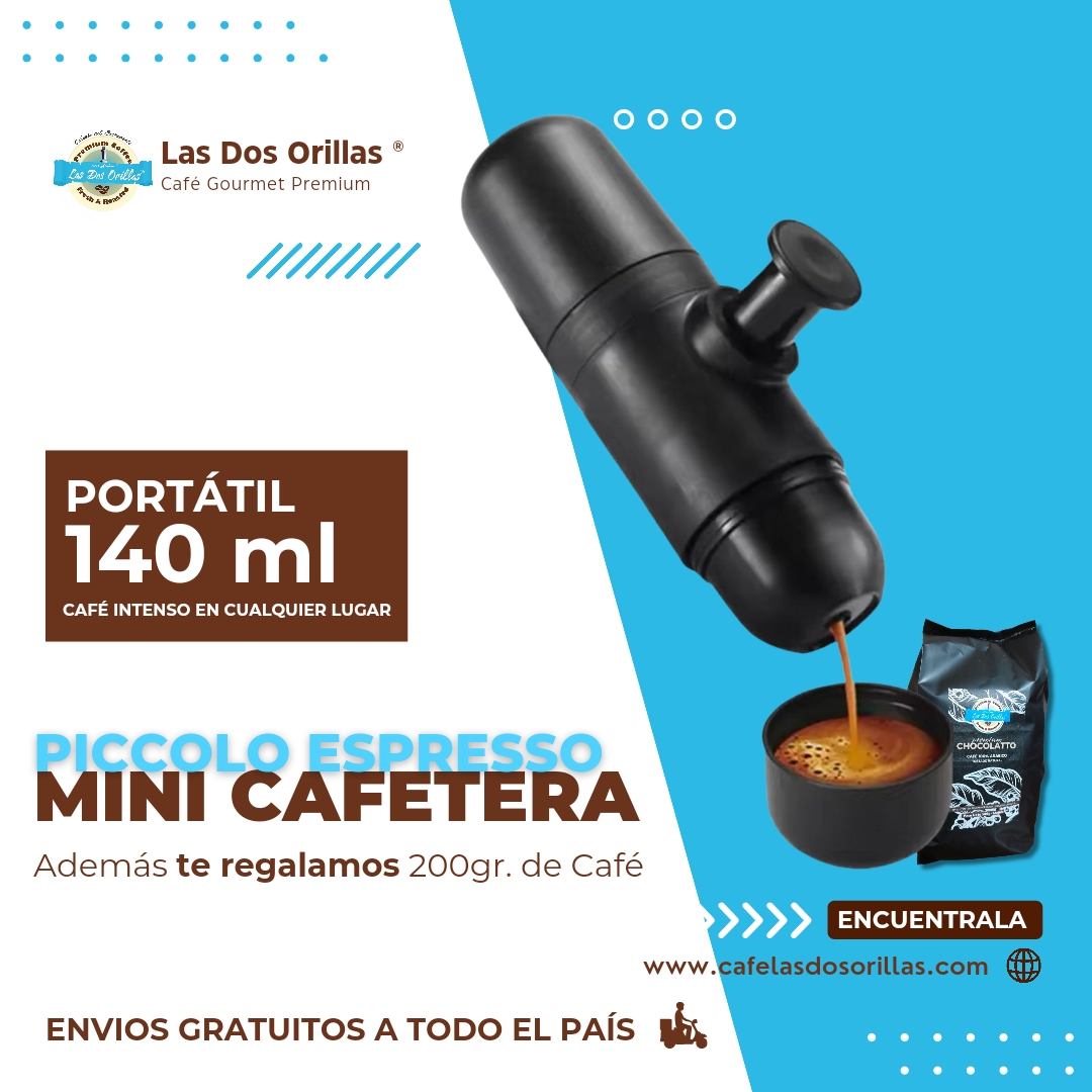 Piccolo Espresso – Mini Cafetera Espresso Portátil 140 ml para Café Intenso en Cualquier Lugar