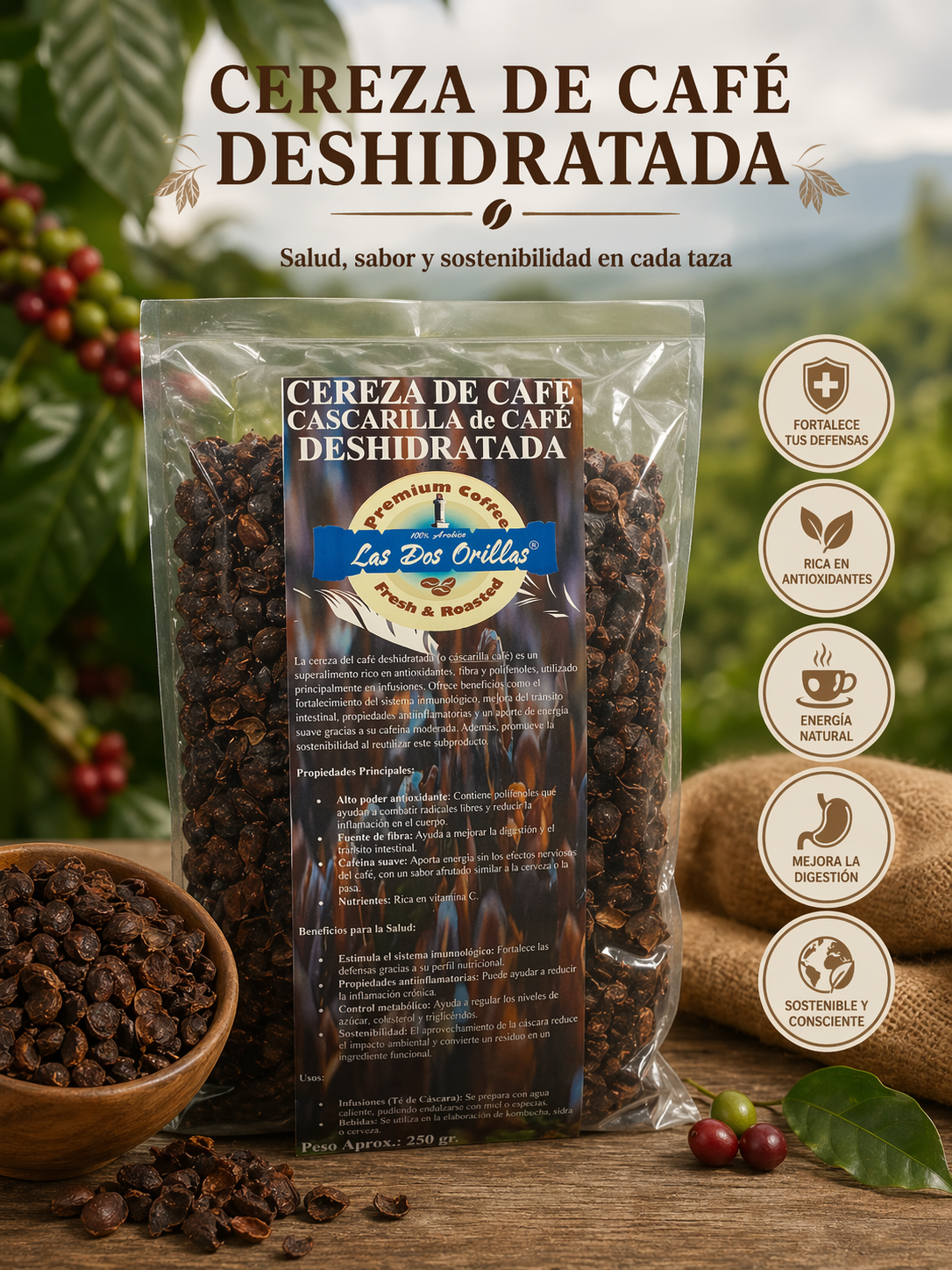 Cereza de Café Deshidratada – Infusión Natural (Cáscara de Café)