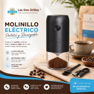 Molino de Café Eléctrico Premium USB-C | Muelas Cerámicas